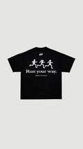 FRWRD BLACK RUN YOUR WAY TEE